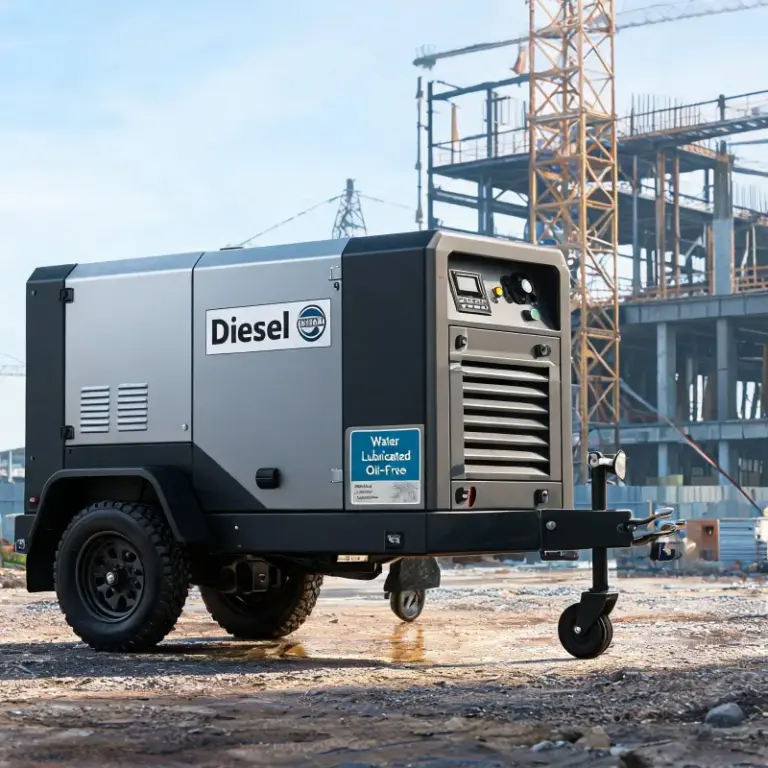 2024 New Arrival Diesel Portable Air Compressor for Water Lubricated Oil-Free Screw Projects