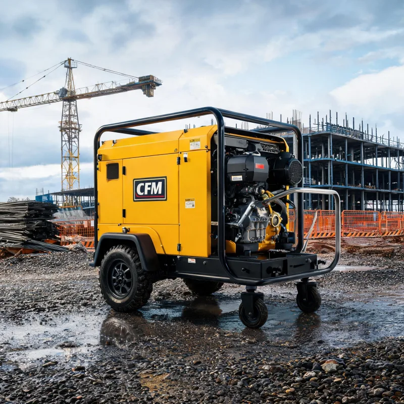 CFM Rated Diesel Portable Air Compressor for Heavy Duty On-Site Use