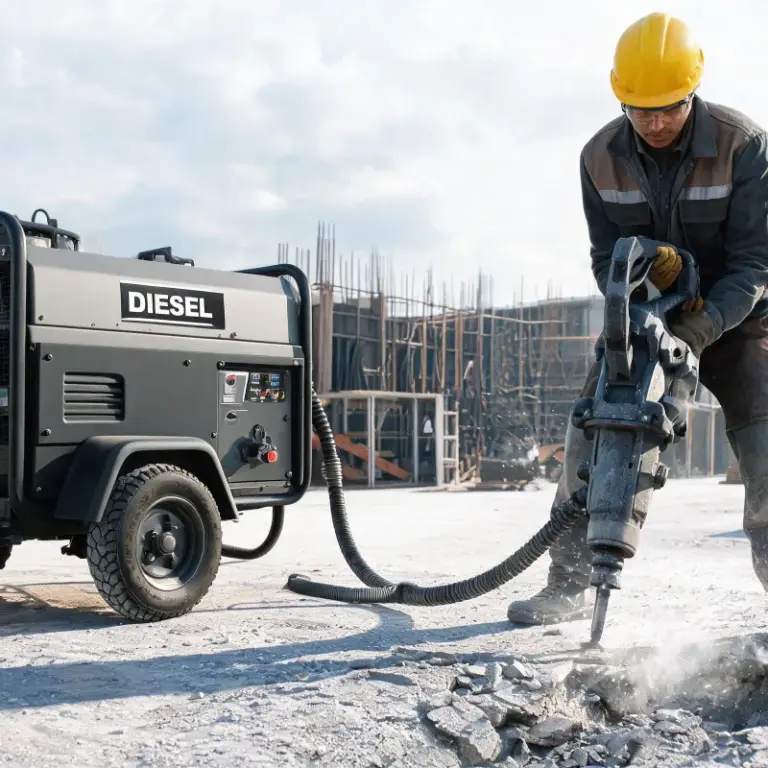 Can a Diesel Portable Air Compressor Run a Full Size Jackhammer?