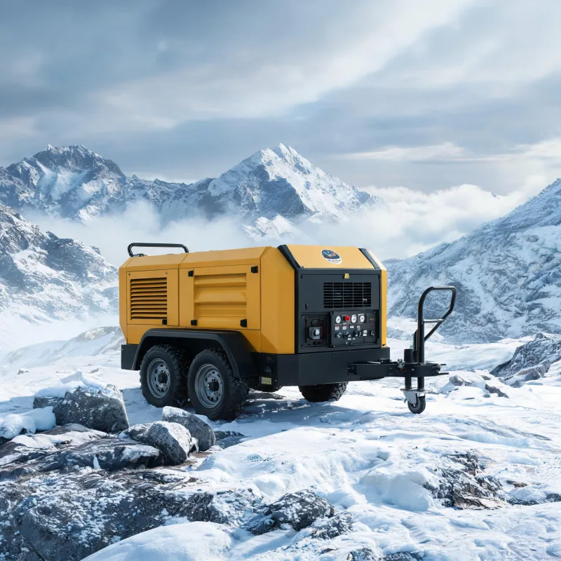 Cold Resistant Diesel Portable Air Compressor for High Altitude Mountain Operations