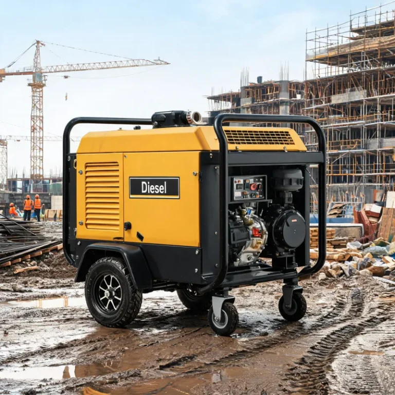 Diesel Portable Air Compressor for Construction Site: Water-Lubricated Oil-Free Screw Operation