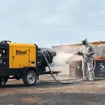 Diesel Portable Air Compressor for Remote Site Sandblasting Work