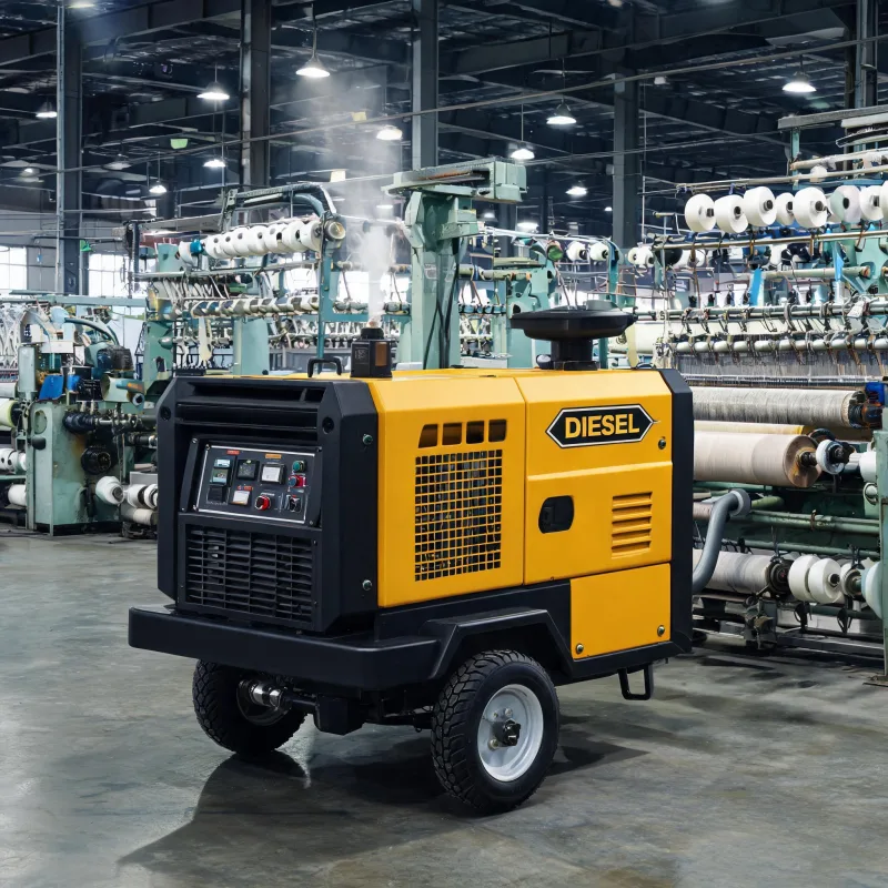Diesel Portable Air Compressor for Textile Mill Power Outage Backup