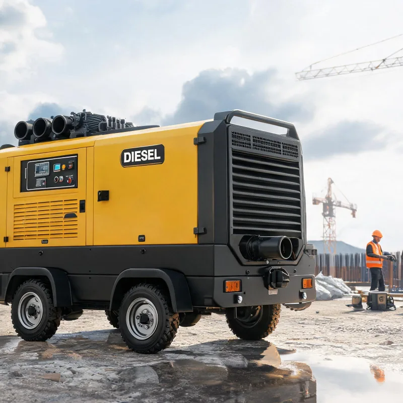 Diesel Portable Air Compressors for Mobile Water-Lubricated Oil-Free Screw Field Assignments