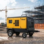 Diesel Portable Permanent Magnet VFD Screw Air Compressors for US Work Sites