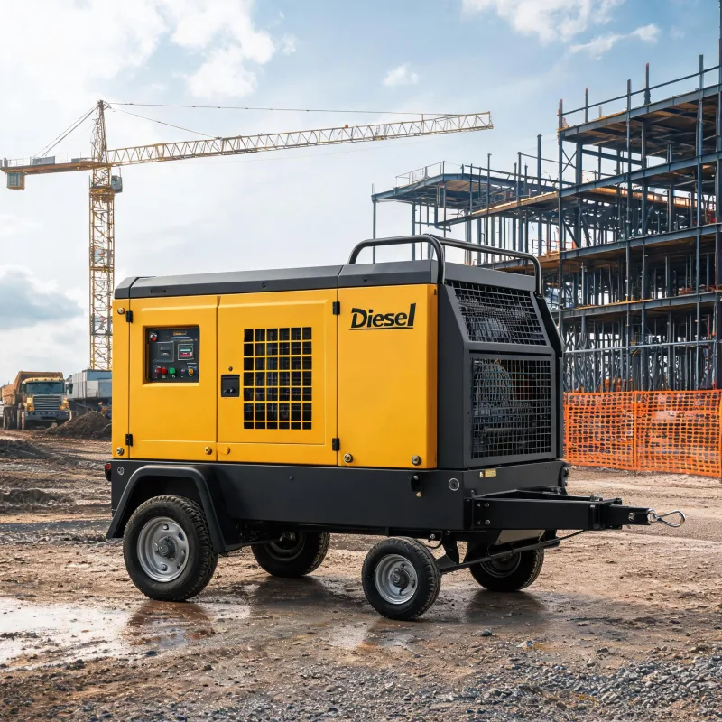 Diesel Portable Permanent Magnet VFD Screw Air Compressors for US Work Sites
