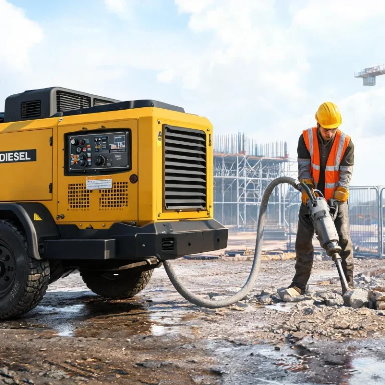 Diesel Powered Portable Air Compressor Systems for Construction Site Design