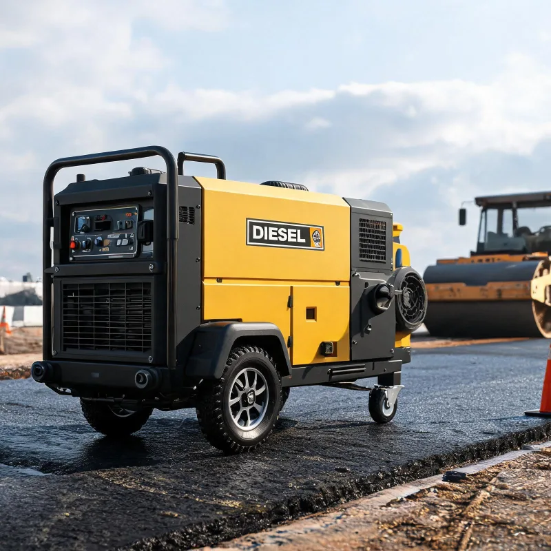 Diesel-Powered Portable Air Compressors for Road Construction Projects