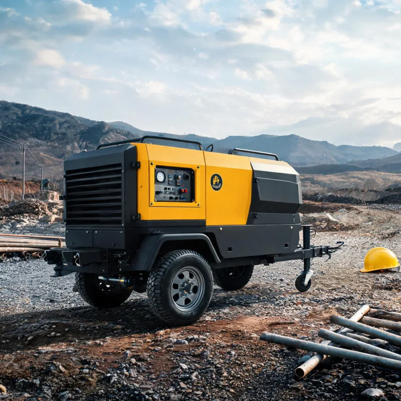 Fuel Tank Integrated Diesel Portable Air Compressor for Remote Unpowered Sites