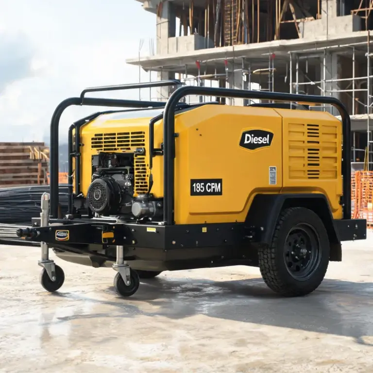 Full Performance Review: 185 CFM Diesel Portable Air Compressor for Construction