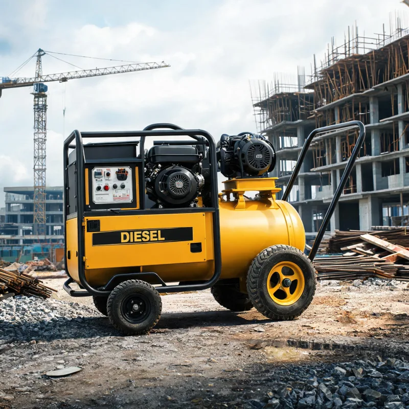 High CFM Diesel Portable Air Compressor for Industrial Blasting Applications
