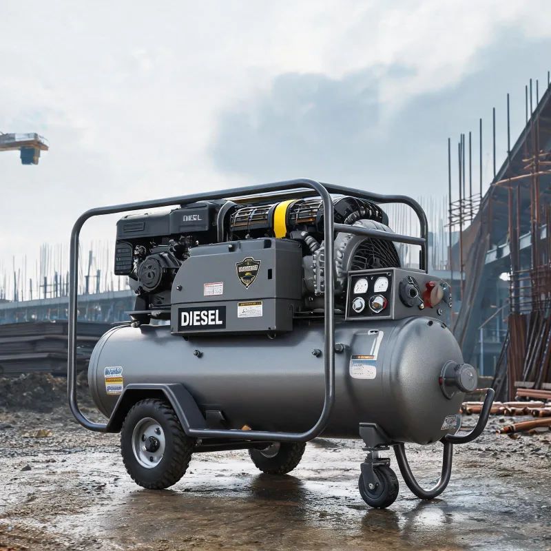 High CFM Low Emission Diesel Portable Air Compressor for Commercial Job Sites