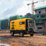 High CFM Two Stage Screw Portable Diesel Air Compressor for Quiet On-Site Work