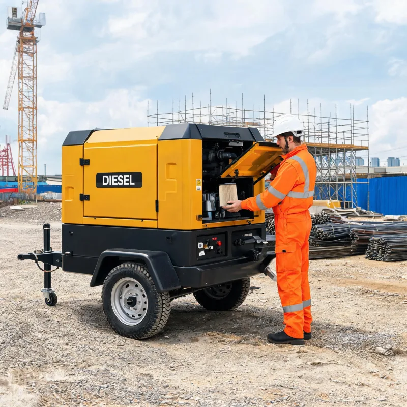 High Efficiency Portable Diesel Screw Air Compressor: Simplified Maintenance for Small-Scale Use
