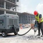 High Pressure Diesel Portable Permanent Magnet VFD Compressor for Jackhammer Work