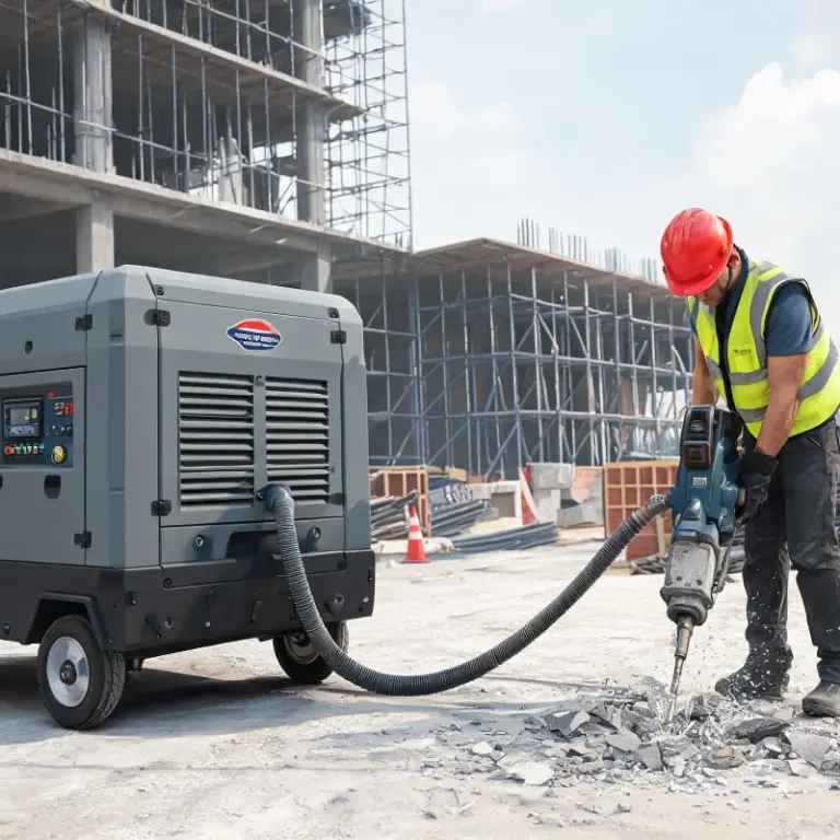 High Pressure Diesel Portable Permanent Magnet VFD Compressor for Jackhammer Work