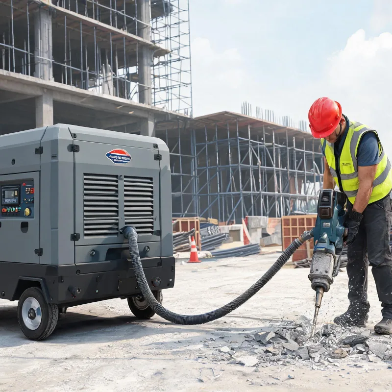 High Pressure Diesel Portable Permanent Magnet VFD Compressor for Jackhammer Work