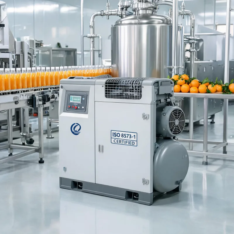 ISO 8573-1 Certified Oil-Free Air Compressor Juice Plant Case