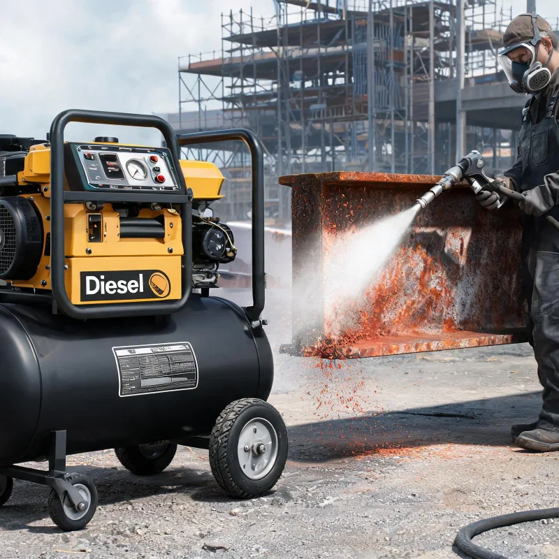 Latest Trends in Diesel Portable Air Compressors for Professional Rust Removal Sandblasting