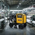 Low Noise 185 CFM Diesel Portable Air Compressor for Textile Mill Operations