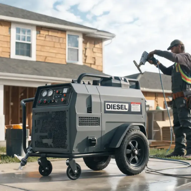 Low-Noise Diesel Portable Air Compressor for Residential Work Projects