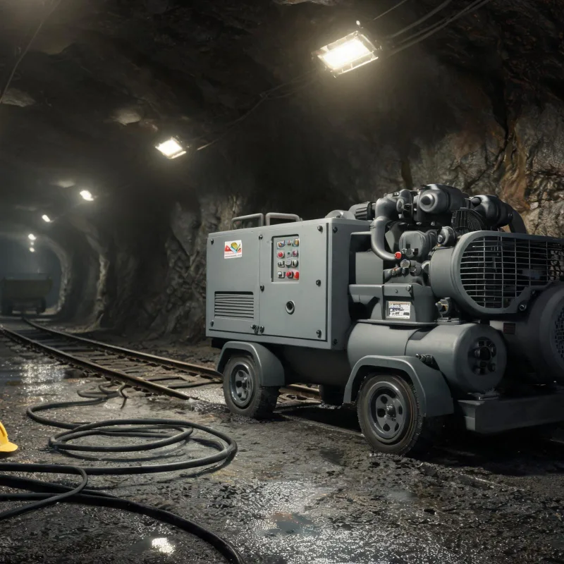 Low Noise Mining Air Compressor for Underground Tunnel Construction