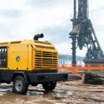 Low Vibration Diesel Mobile Air Compressor for Bridge Pile Drilling Works