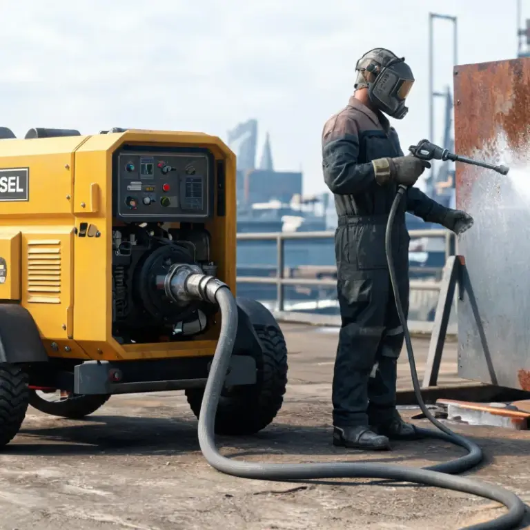 New 2024 Diesel Portable Air Compressor Models for Sandblasting & Rust Removal