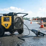Oil-Free Diesel Portable Air Compressor for Roadside Construction