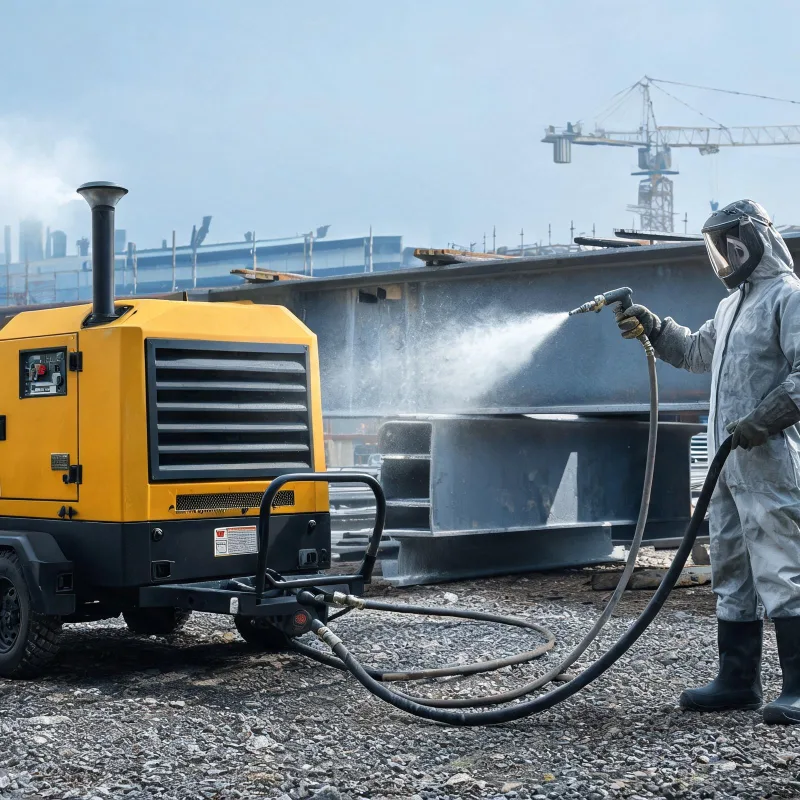 Sizing a Diesel Portable Air Compressor for Industrial Sandblasting