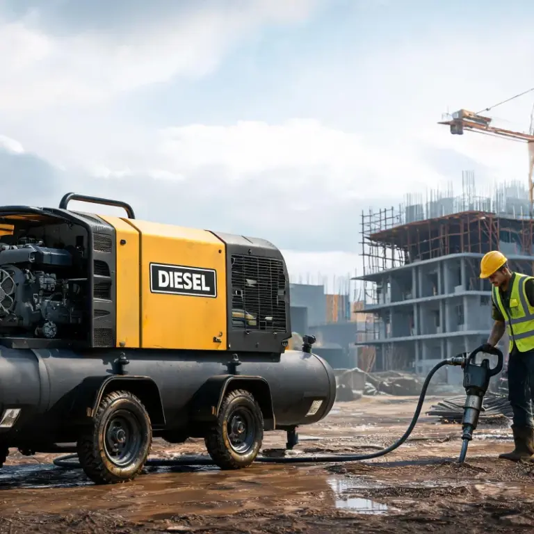Top Rated Diesel Portable Air Compressor for Heavy Construction Projects